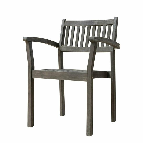 Homeroots 33 x 22 x 22 in. Distressed Gray Stacking Armchairs 390005